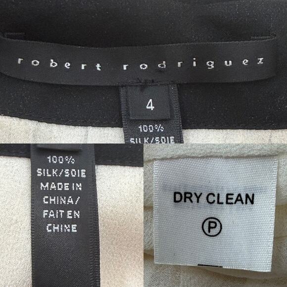 Robert Rodriguez Silk Chiffon Pleated Blouse Womens size 4 - Picture 11 of 12